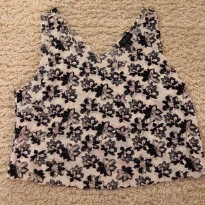 Topshop cropped floral blouse